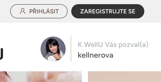 Tlačítko ZAREGISTRUJTE SE vpravo nahoře