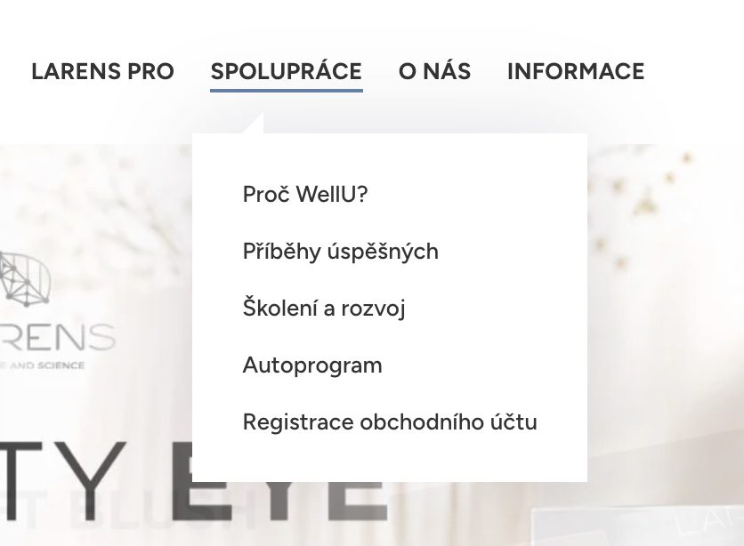 Menu SPOLUPRÁCE